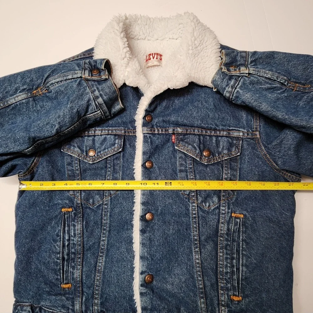Vintage 80s Levi's Sherpa Lined Denim  Trucker Jacket  44R /L  Made In USA - EUC